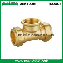 Certificated Brass Forged Compression Weibliches T-Stück (AV70027)